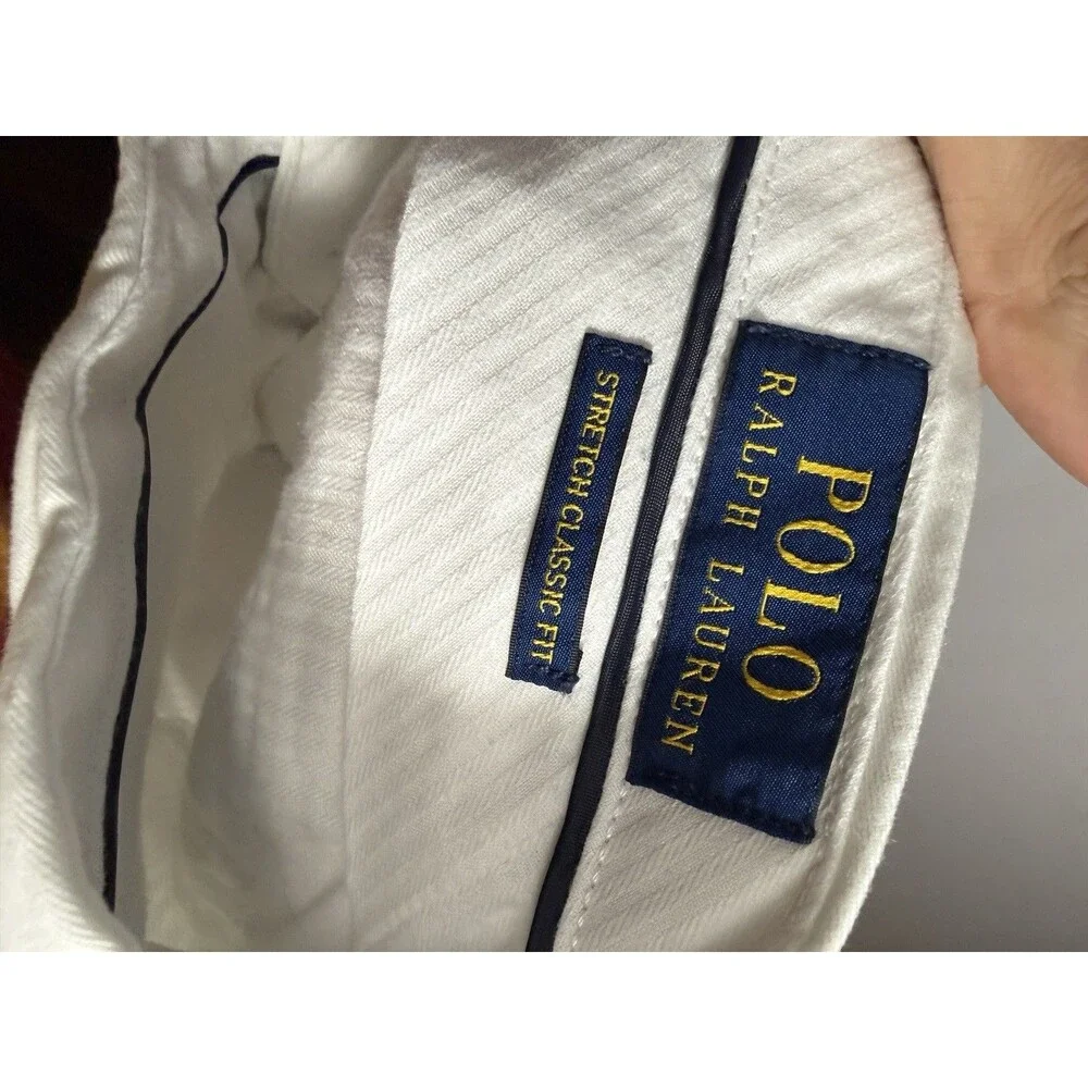 Polo Ralph Lauren All Over Pony Stretch Classic Fit Chino Shorts Mens 34 White